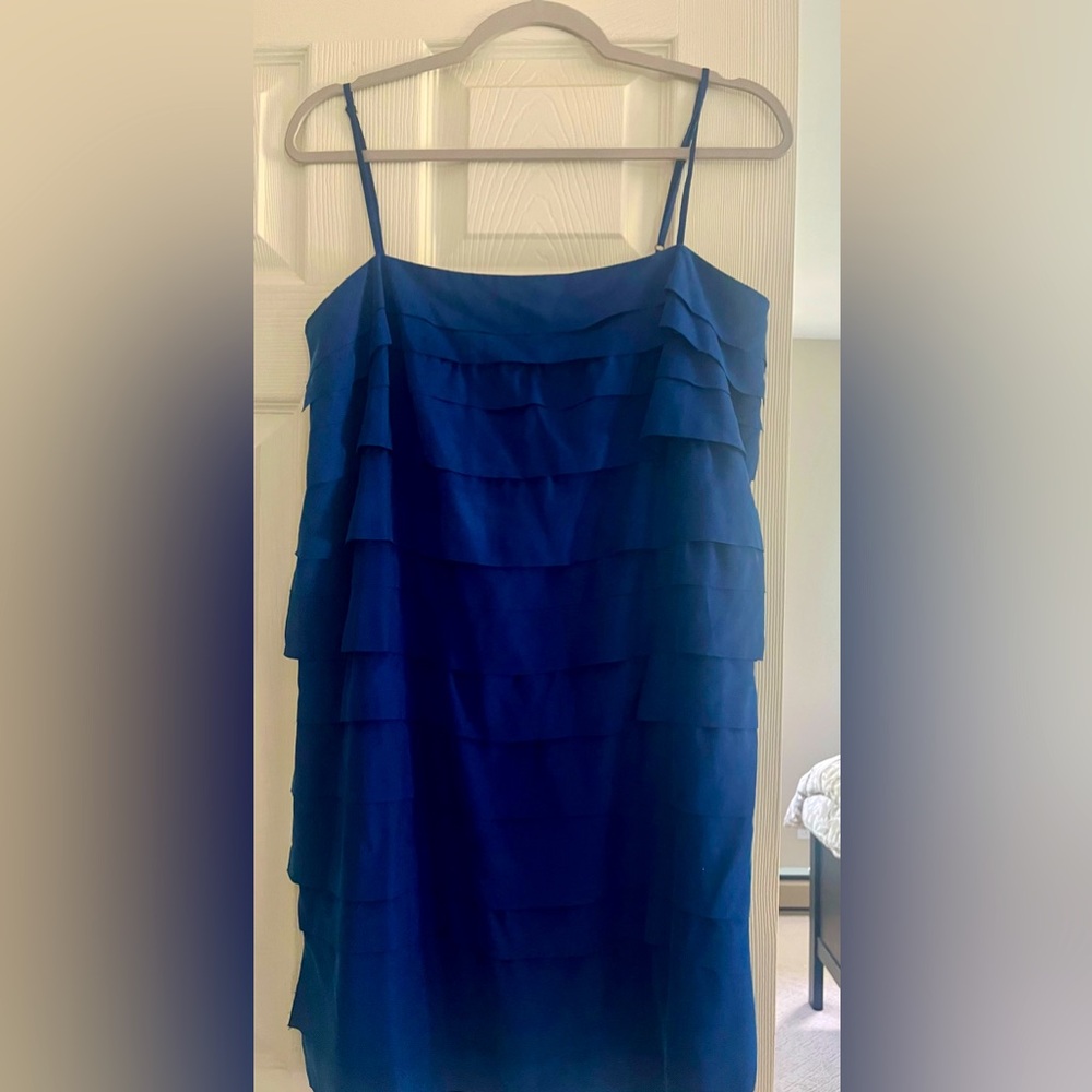 Loft Elegant Blue Layered Dress-worn once!!!